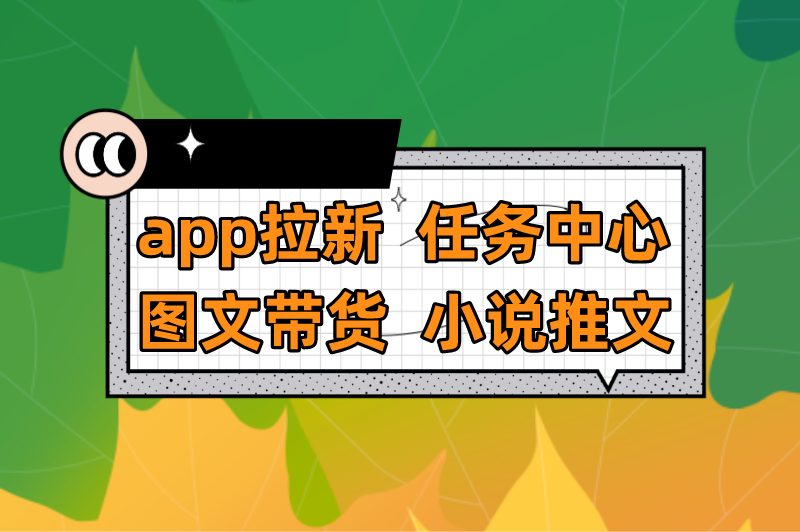 app拉新任务中心图文带货小说推文