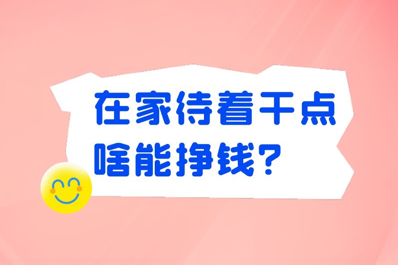 在家待着干点啥能挣钱？