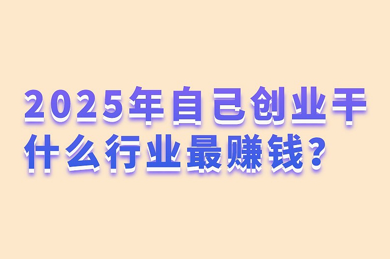 2025年自己创业干什么行业最赚钱？揭晓一些具有发展潜力的行业