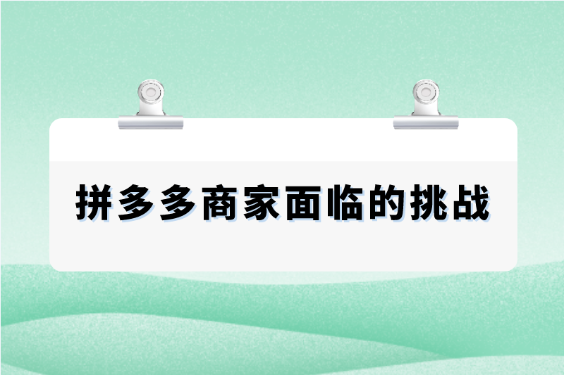 拼多多商家面临的挑战